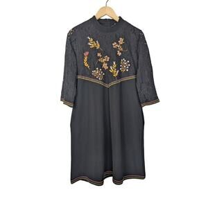 Vicky and Lucas Floral Embroidered Lace Top Shift Dress